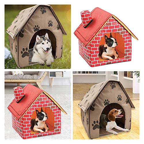 Juan-375 Casa de Perro Casa Delicada Casa de Perro Plegable Poja Pequeña Huella Pet Tienda Cat Cat Kennel Travel Dog Accesorio para Exterior/Interior (Color : B, Size : L)