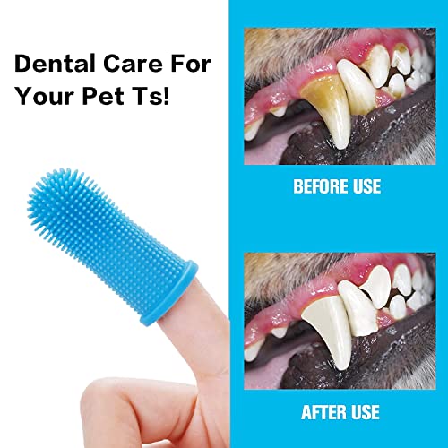 Juego de 2 Cepillos de dientes para gatos y perros Cepillos de Dientes del Perro Cepillo de Dientes para Mascotas para limpieza