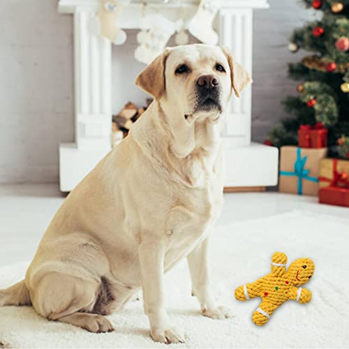 Juguete de cuerda para perro de Navidad, árbol de Navidad, anillo de huesos de caña, hombre de jengibre, calcetín de alce, juguetes para masticar cachorros para la limpieza de la dentición, pequeño, m