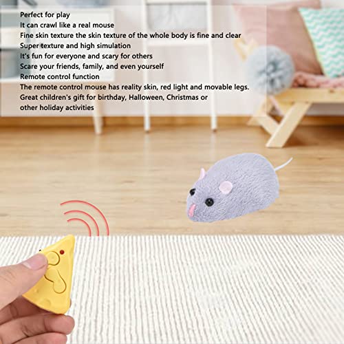 Juguete de Rata con Control Remoto, Control Remoto Electrónico Inalámbrico Ratón Rata Mascota Juguete Divertido Novedad Parodia Juguetes para Gatos Perros Mascotas Niños(Gris)