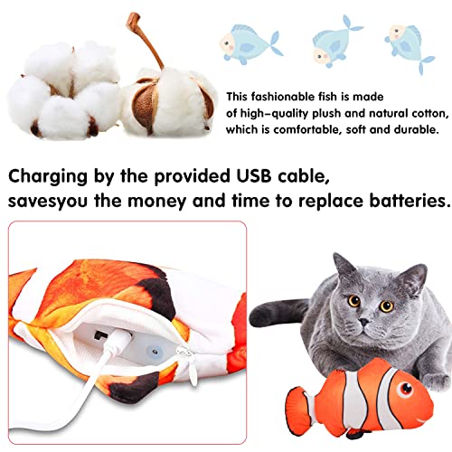 Juguete Hierba Gatera, Juguetes Pez para Gatos, Juguetes Eléctricos para Peces Catnip, Juguete Interactivo Hierba Gatera, Eléctrica Juguete Pez para Gato, Juguete Pez para Gato, Carga USB (M2)