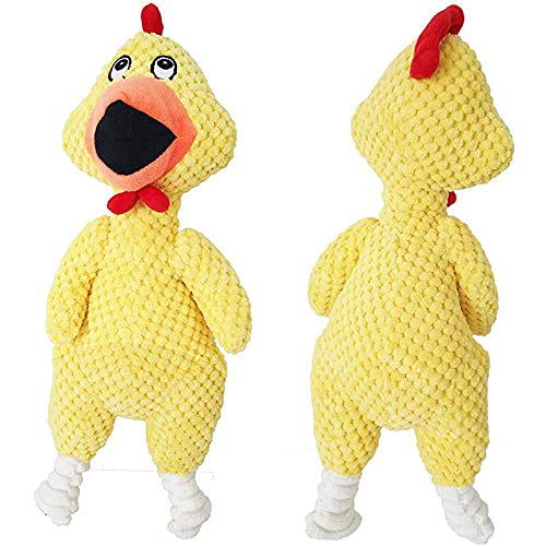 Juguete para Perro de Peluche, Juguetes para Perros Squeaky para Cachorros, Juguetes para Masticar Mascotas, para Juguetes para Perros Squeaker de Felpa Grandes, Medianos y Duraderos (Amarillo)