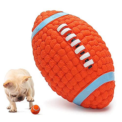 Juguete para Perro de Rugby, Pelota Flotante para Juguetes Interactivos, Pelota de LáTex para Perros, Juguete de Pelota Perros al Aire Libre, para Perros Medianos y Grandes (Naranja)