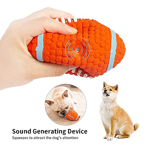 Juguete para Perro de Rugby, Pelota Flotante para Juguetes Interactivos, Pelota de LáTex para Perros, Juguete de Pelota Perros al Aire Libre, para Perros Medianos y Grandes (Naranja)