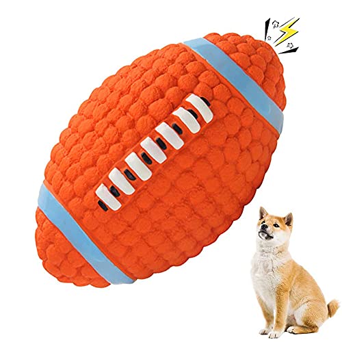 Juguete para Perro de Rugby, Pelota Flotante para Juguetes Interactivos, Pelota de LáTex para Perros, Juguete de Pelota Perros al Aire Libre, para Perros Medianos y Grandes (Naranja)