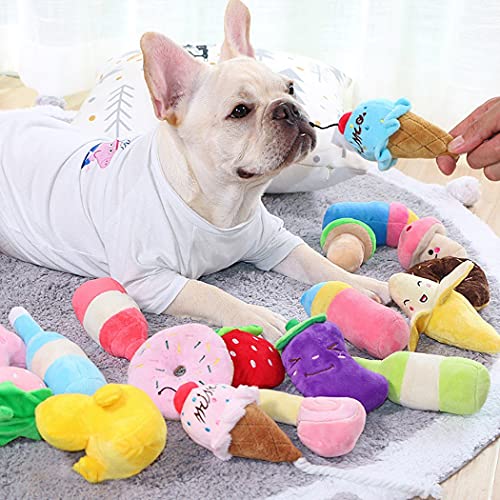 Juguete Perro Animales de dibujos animados perro juguetes rellenos chirridos de juguete mascota lindo rompecabezas de peluche for perros gato chew squeaker chirriante juguete chirriante for suministro