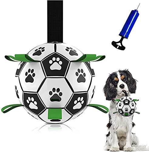 Juguetes de fútbol para perros, juguete de entrenamiento para cazar perros, juguete de fútbol interactivo para juegos de remolcador y ejercicios de vinculación (A)