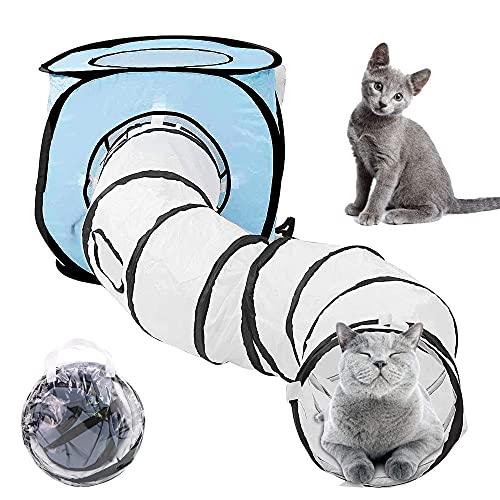 Juguetes Gatito Túnel Gato,Tubo Túnel Gatos,Juguete Mascotas Plegable,Juguete Plegable Gatos Interior,con Bolsa De Almacenamiento,Adecuada para Juguetes Interactivos para Gatos,Conejos Y Cachorros