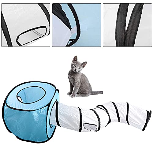 Juguetes Gatito Túnel Gato,Tubo Túnel Gatos,Juguete Mascotas Plegable,Juguete Plegable Gatos Interior,con Bolsa De Almacenamiento,Adecuada para Juguetes Interactivos para Gatos,Conejos Y Cachorros