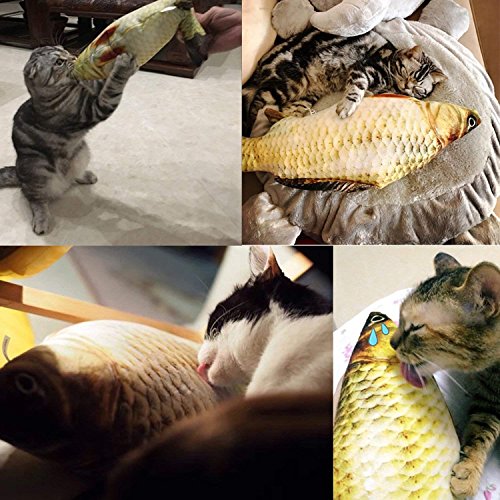 Juguetes Interactivos Para Gatos Con Cremallera, Almohada De Gato Catnip Fish Toy Chew Juguete Mascotas Para Gatos, Perro Almohada Catnip Fish Toy Chew del Gato Juguete Mascotas para Gatos, Perro