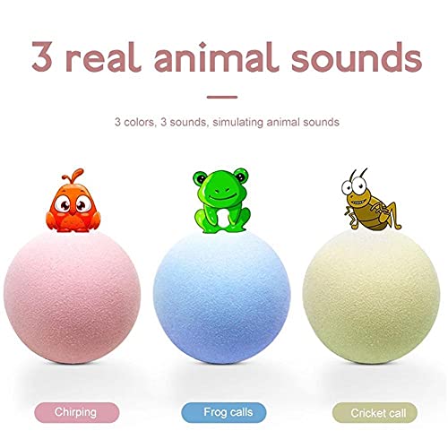 Juguetes interactivos para Gatos Pelota de Interior Pelota chirriante Sonidos de chirrido de Animales realistas Cat Kicker Catnip Recargable para Gatitos Persiguiendo Caza Jugar