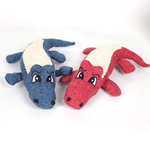 Juguetes para gatos y perros, juguete de peluche de cocodrilo, creativo divertido sonido masticar juguete modelo para perro mascota gato (azul violáceo)