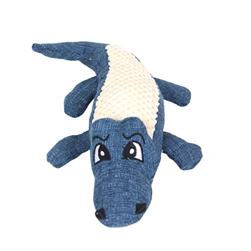 Juguetes para gatos y perros, juguete de peluche de cocodrilo, creativo divertido sonido masticar juguete modelo para perro mascota gato (azul violáceo)