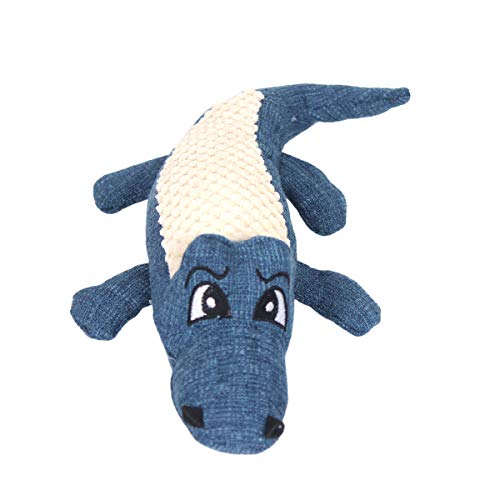 Juguetes para gatos y perros, juguete de peluche de cocodrilo, creativo divertido sonido masticar juguete modelo para perro mascota gato (azul violáceo)