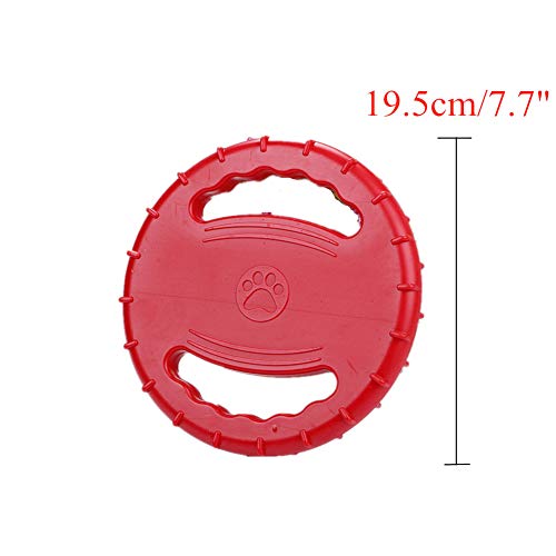 Juguetes para Perros Grandes Flotador De Goma TPR Natural Suave, Juguetes Que Suenan, Disco Volador Interactivo No TóXico, Lavable, para Entrenamiento De Juego Al Aire Libre para Perros Red