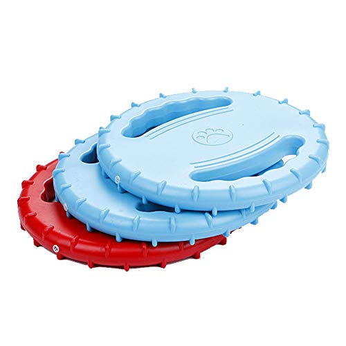 Juguetes para Perros Grandes Flotador De Goma TPR Natural Suave, Juguetes Que Suenan, Disco Volador Interactivo No TóXico, Lavable, para Entrenamiento De Juego Al Aire Libre para Perros Red