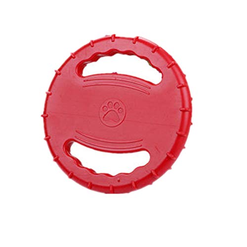 Juguetes para Perros Grandes Flotador De Goma TPR Natural Suave, Juguetes Que Suenan, Disco Volador Interactivo No TóXico, Lavable, para Entrenamiento De Juego Al Aire Libre para Perros Red