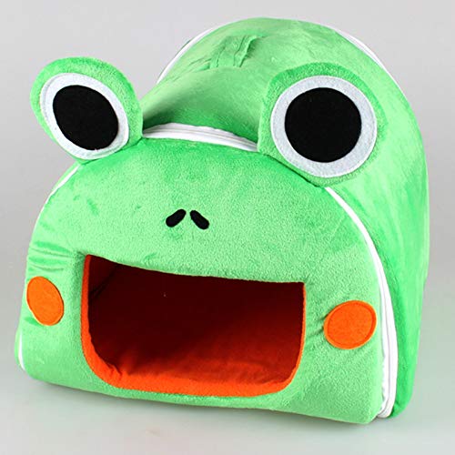 JUNGEN Cabaña de Hámster Lindo Animal Diseño Cama de Mascotas Suave y Acogedor Nido Casa para Hámster/Erizo/Ardilla/Ratones y Otros Animales (Verde)