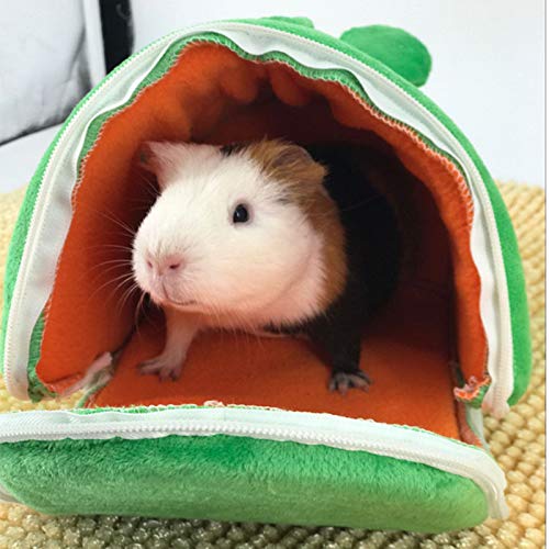 JUNGEN Cabaña de Hámster Lindo Animal Diseño Cama de Mascotas Suave y Acogedor Nido Casa para Hámster/Erizo/Ardilla/Ratones y Otros Animales (Verde)