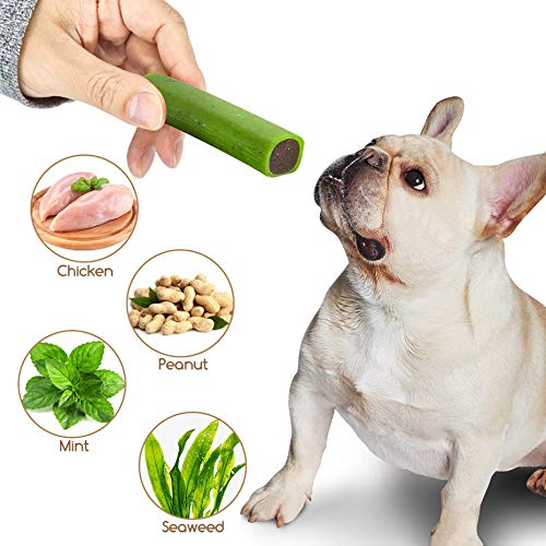 Jungle Calling Comida Perros, Golosinas para Perros Comida Seca para Perros Varilla Molar Dientes Limpios Suplemento de Calcio Nutritivo y Delicioso,300g(Contiene Pollo, Maní, Menta, Algas)