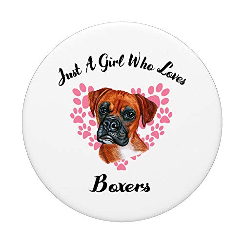 Just A Girl Who Loves Boxers Perro Cachorro PopSockets PopGrip: Agarre intercambiable para Teléfonos y Tabletas