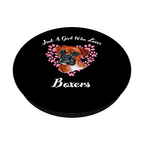 Just A Girl Who Loves Boxers Perro Cachorro PopSockets PopGrip: Agarre intercambiable para Teléfonos y Tabletas