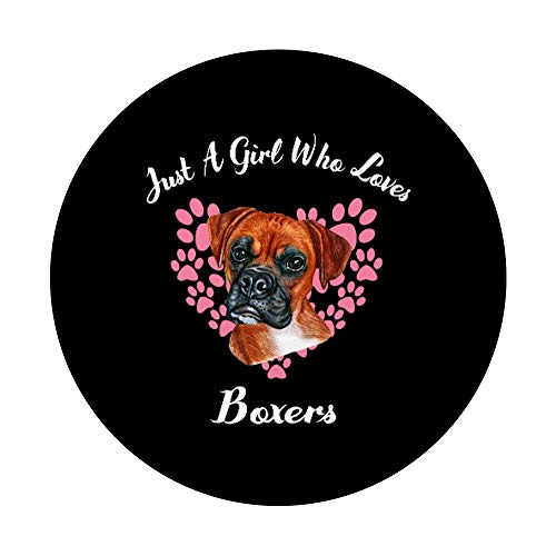 Just A Girl Who Loves Boxers Perro Cachorro PopSockets PopGrip: Agarre intercambiable para Teléfonos y Tabletas