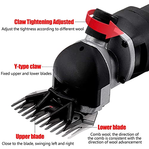 JZFGJ Maquina de Esquilar Eléctrica Ovino Kit de Aseo para Ganado de Granja con Hoja de 13 Dientes Rectos para Esquila de Pelo de Oveja Cabra y Animal
