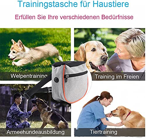 kajkey® Bolsa de Comida para Perros Golosinas, Bolsa para Golosinas Perro, Bolsa Premios Perro Cinturon, para Chucherías de Perro para Entrenamiento, Mochila de Entrenamiento para Perros con Cintura