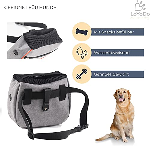 kajkey® Bolsa de Comida para Perros Golosinas, Bolsa para Golosinas Perro, Bolsa Premios Perro Cinturon, para Chucherías de Perro para Entrenamiento, Mochila de Entrenamiento para Perros con Cintura