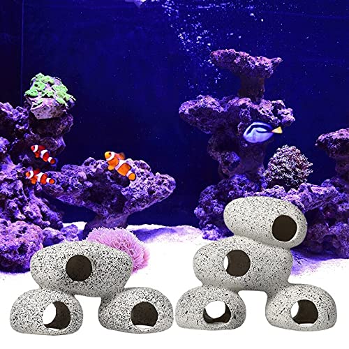 KEJI Acuario Roca Cueva Pecera Estanque Escondite para Camarones Cichlid Escondite Cría Desove Escondite Decoración Adorno 28Gf