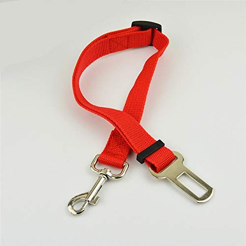 KGCA Mascota Perro Gato Cinturón De Seguridad para Automóvil Arnés Ajustable Cinturón De Seguridad Correa De Plomo para Perros Pequeños Y Medianos Clip De Viaje Suministros para Mascotas Rojo