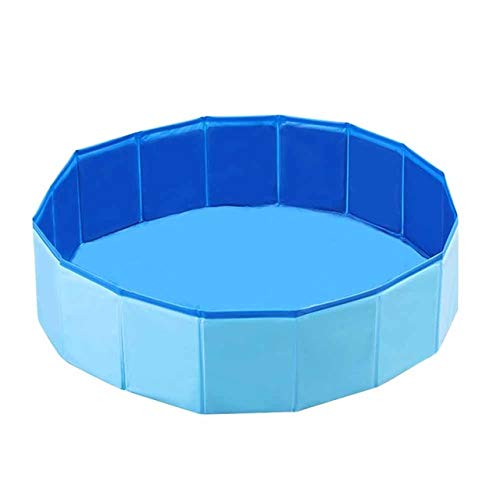 KGCA Piscina Perros Piscina Mascotas Portátil Piscina Perros Plegable Piscina Perros Bañera Plegable Bañera Lavar Piscina Mascotas 80X20Cm Azul