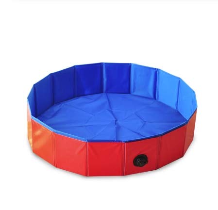 KGCA Piscina Perros Piscina Portátil Mascotas Piscina Perros Plegable Piscina Perros Bañera Plegable Lavado Piscina Mascotas 30X10Cm Rojo