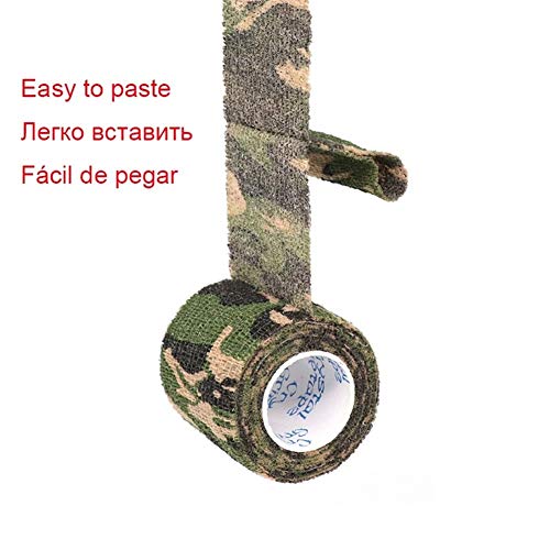 KGDUYH Duradero 4.5m Camuflaje del Abrigo del Dedo Cinta Caza Disfraz Elastoplast Auto Adhesivo Deportes Protector de la Rodilla del Tobillo Vendaje Atlética para la protección Deportiva