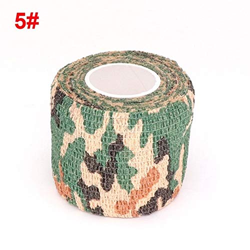 KGDUYH Duradero 4.5m Camuflaje del Abrigo del Dedo Cinta Caza Disfraz Elastoplast Auto Adhesivo Deportes Protector de la Rodilla del Tobillo Vendaje Atlética para la protección Deportiva