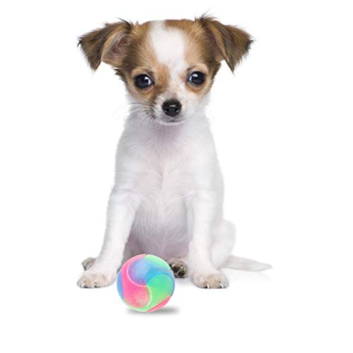 knowledgi Pelota De Goma con Luces LED Juguete De Goma para Masticar Bola De Rebote Que Cambia De Color Bola Estroboscópica Divertido Perro De Mascota De Juguete