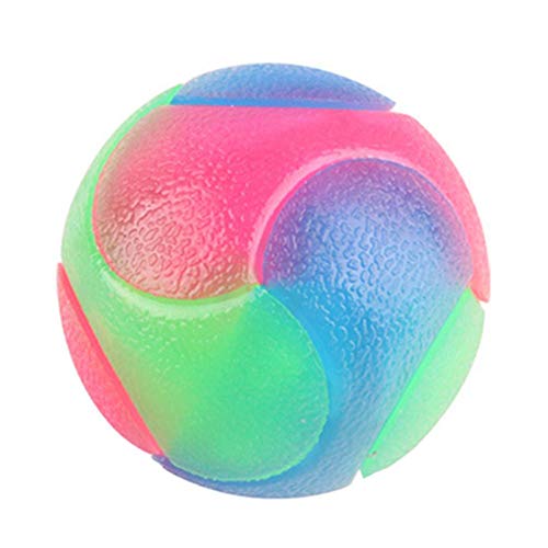 knowledgi Pelota De Goma con Luces LED Juguete De Goma para Masticar Bola De Rebote Que Cambia De Color Bola Estroboscópica Divertido Perro De Mascota De Juguete