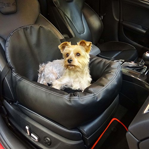 knuffliger Auto asiento para perros, gatos o mascotas Incluye Correa y asiento Fijación recomendado para Seat Seat Malaga Material Leder-Look inkl. Flexgurt