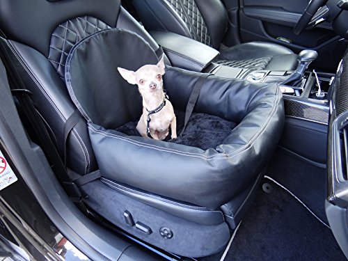 knuffliger Auto asiento para perros, gatos o mascotas Incluye Correa y asiento Fijación recomendado para Seat Seat Malaga Material Leder-Look inkl. Flexgurt