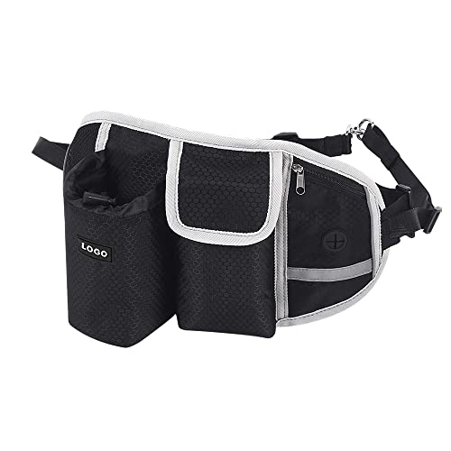 Komake Bolsa de Comida para Perros,Bolsa de Entrenamiento para Perro,Bolsa para Cinturón,Mochila de Entrenamiento para Perros con Cintura Ajustable,para Correr,Caminar,Entrenar,Hacer Senderismo(Negro)