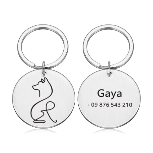 krui Chapa Perro Grabada Personalizada,Collares Perros Personalizados,Chapa Perro Grabada,Collar para Perros con Nombre,Collares Seresto para Perros,Pajaritas para Perros (Estilo Dos,Plata)