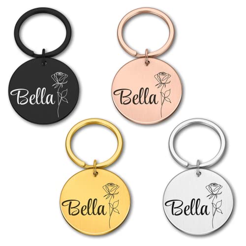 krui Chapa Perro Grabada Personalizada,Collares Perros Personalizados,Collar Personalizado Perro,Collar para Perros con Nombre,Cosas para Perros,Pajaritas para Perros (20X20mm,Negro)