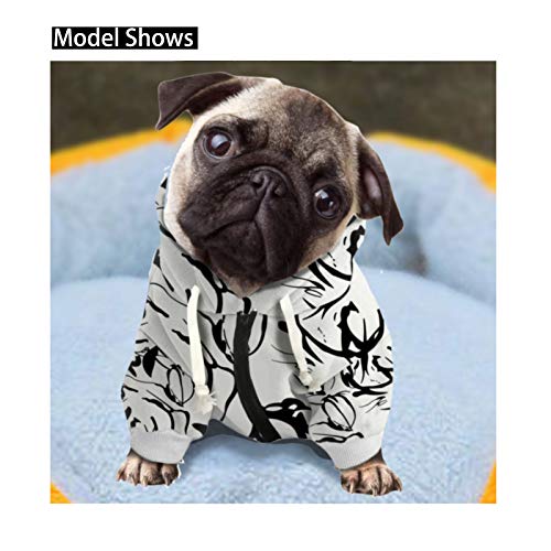 KUILIUPET Sudaderas con capucha para cachorro, diseño de perezosos de dibujos animados de moda impreso novedad regalo cremallera traje para perros pequeños Chihuahua abrigo ropa cachorro Custume - L