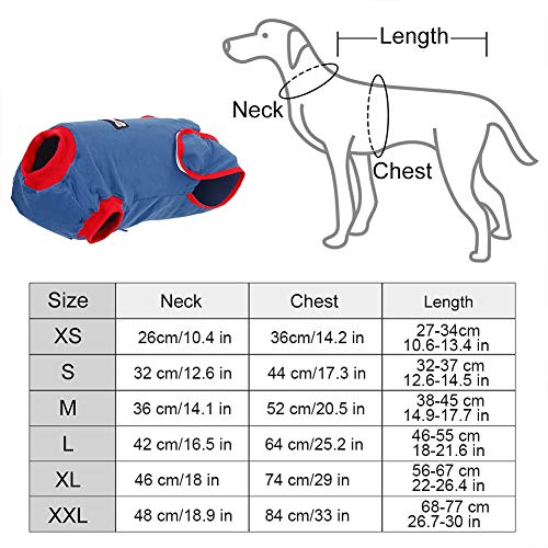 Kuoser Traje de Recuperación para Perros Pequeño Mediano Grande, para Heridas Abdominales, Enfermedad de la Piel, Alternativa Collar Electrónico de Cono para Evitar Lamer Morder Rascarse