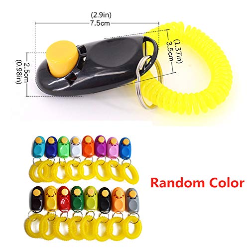 KUOZEN Cliker Entrenamiento Perro Clicker Perro Adiestramiento Cat formación Clicker Cachorro Clicker Kit de formación Pet Clicker Perro Clicker Entrenador randomcolor,2pcs