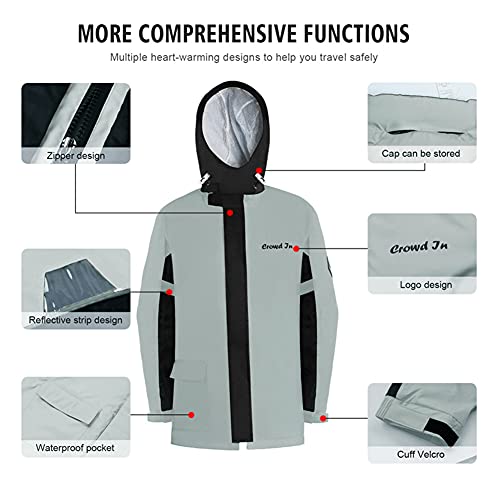 LALEO Impermeable Reflectante Dividido Chubasquero y Pantalones ConjuntosRopa de Seguridad de Alta Visibilidad Motocicleta Motocross Deportes, 2 Piezas