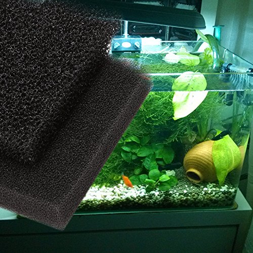 LANDUM - Filtro de depósito de Peces con Esponja para Purificación de Agua y Espuma de Filtración, Espuma, Negro, Media Block