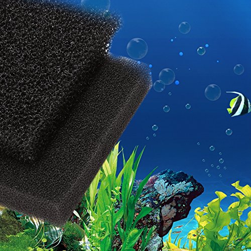 LANDUM - Filtro de depósito de Peces con Esponja para Purificación de Agua y Espuma de Filtración, Espuma, Negro, Media Block