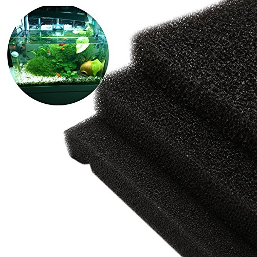 LANDUM - Filtro de depósito de Peces con Esponja para Purificación de Agua y Espuma de Filtración, Negro, Media Block